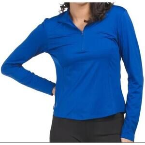 Tommy Bahama Racquet & Paddle Jacket Women's Pullover 1/4 Zip Medium Blue